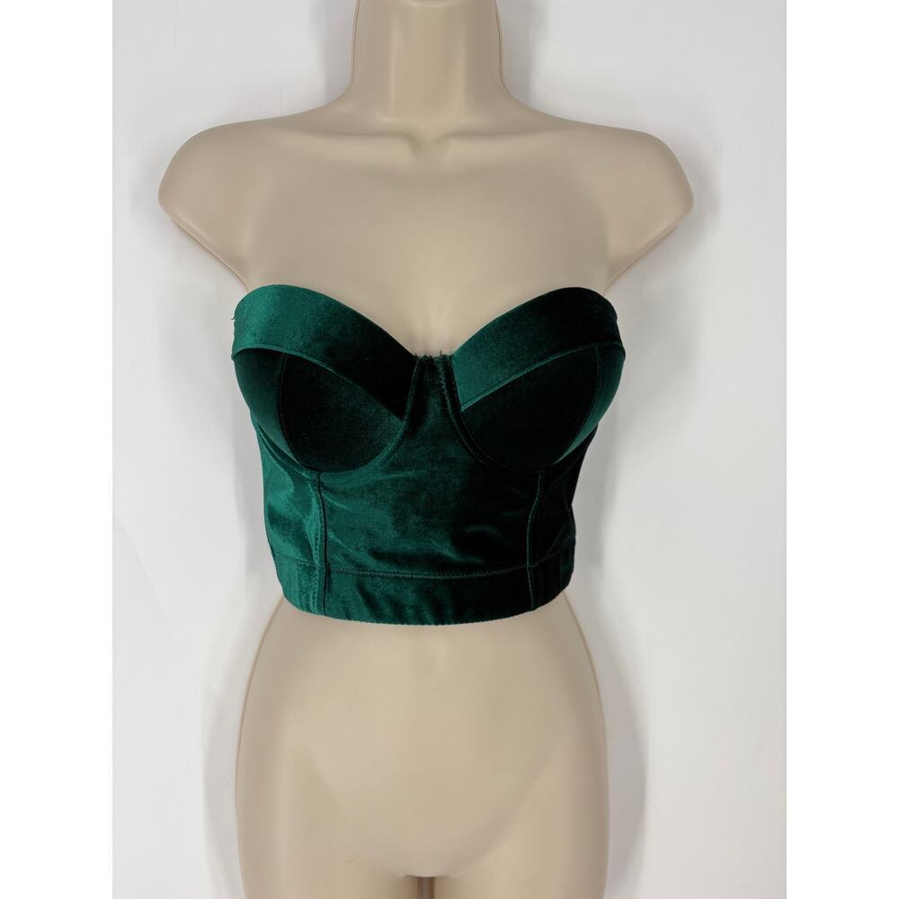 Green Velvet Corset Top (B23)